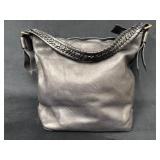 Viola Castellani Soft Black Leather Handbag with B