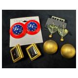 Four Pairs of Vintage Earrings, Including Clara St