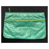 Vintage Letisse Teal Blue Clutch Purse with Yellow