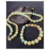 Sea Sediment Jasper Necklace and Bracelet Set, 25-