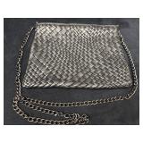 Falor Black Leather Woven Crossbody Purse with Gun