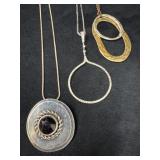 Three Long Necklaces with Varied Pendants, 18' to