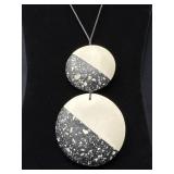 Large Disc Bead Necklace on Extra Long Cord with B