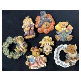 Seven Boyds Bears Pins with Seasonal and Patriotic