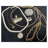 Jewelry Lot with Assorted Necklaces, Bracelets etc