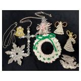 Holiday Jewelry Lot with Handmade Pieces and Charm