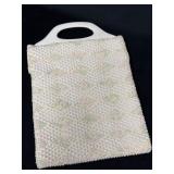 Vintage Beaded Purse with Spring Colors and White