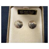 Tiny Vintage Gold Filled Sand Dollar Stud Earrings