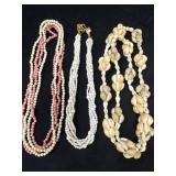 Three Vintage Necklaces Including Multi-Strand Cho
