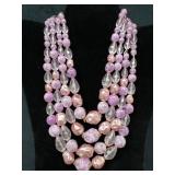 Four-Strand Necklace Made in West Germany With Pin