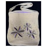 Vintage Liz Claiborne Crocheted Handbag with Flora