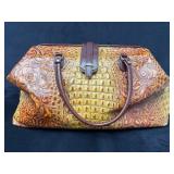 Raviani Large Leather Overnighter Handbag with Emb