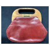 Vintage Etienne Aigner Wood Handled Purse
