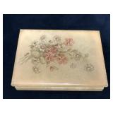 Carved Stone Jewelry Box with Stone Pins and Acces