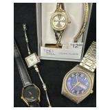 Four Watches and One Bracelet Featuring Various Br