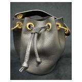 Diyaï¿½s Bag Black Leather Purse with Gold Accents a