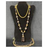 Vintage Lot of Three Necklaces: Snake Chain, Long