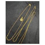 Gold-Filled Chain and Gold-Tone Pendant with Stone