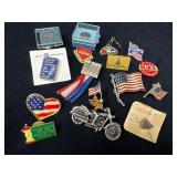 Various Lapel Pins with Patriotic and Organization
