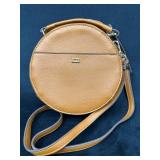 XIIX Circular Pebble Leather Handbag With Detachab