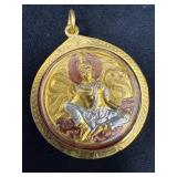 Thai Amulet with Multi-Metal Buddha Motif in Gold-