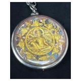 Thai Amulet with Gold-Tone Buddha Motif in Protect