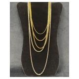 Five Gold-Tone and Silver-Tone Chains, Including 1