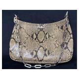 Nine West Faux Snakeskin Purse with Chain-Link Str
