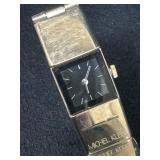 Michel Klein Stainless Steel Watch with Black Dial
