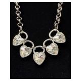 Crystal Heart Necklace with Adjustable Length, 17-