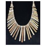 Multi-Metal Statement Necklace, 17' Long