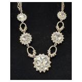 Vintage Statement Necklace With Rhinestone Accents