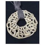 Large Clay Statement Pendant on Multi-Cord Necklac