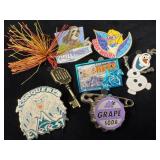 Seven Disney Trading Pins Including Olaf, Grape So