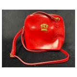 Pratesi Firenze Red Patent Leather Purse with Gold