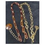 Vintage Chain Belts: Tortoise Shell Plastic and Go