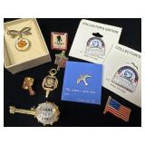 Lapel Pin Lot Featuring Thematic and Collector's E