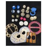 Vintage Clip Earrings and Scarf Accessories