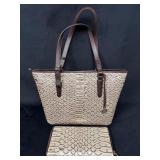 Luminous Brahmin Handbag with Matching Wallet in E