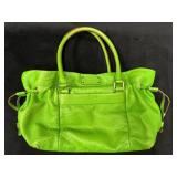 Green Kate Spade Leather Handbag With Gold-Tone Ha