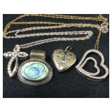 Sterling Silver Lot of Four Small Pendants and Two