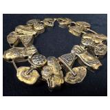 Gold-Tone Golf Themed Slide Bracelet, 7.5' Long