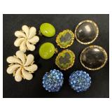 Five Pairs of Vintage Clip Earrings, Two by Coro