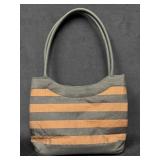 Claire V 100% Silk Striped Purse with Dual Handles
