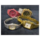 Four Wrist Watches by Seiko, Bulova, and Geneva