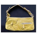 Capaccioli Genuine Leather Yellow Shoulder Bag wit