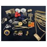 Lapel Pins and Men's Jewelry With Cufflinks and Ti
