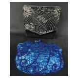 Two Glitzy Crossbody Purses with Sequins and Beads