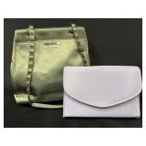 Two Satin Handbags: Nine West Purse and Lavender C