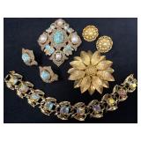 Costume Jewelry Lot With Two Sarah Covington Brooc